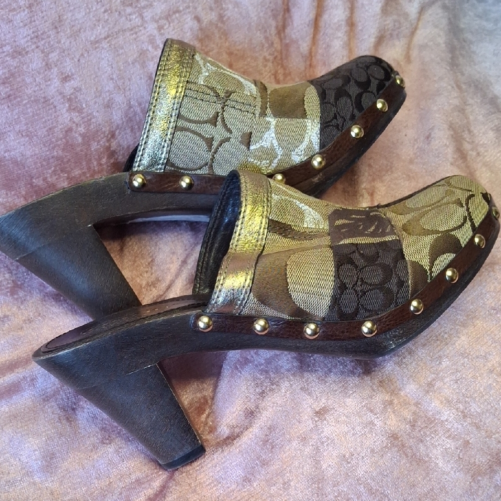 EUC COACH PATCHWORK Mules SIZE 9 - image 1